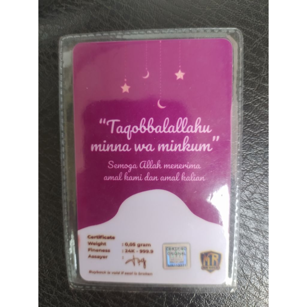 Emas Batangan 0 05 Gram LM Logam Mulia 24 Karat 0 05 Gr 0 05gram 0 05gr Mr Mini Gold Hartadinata Ser