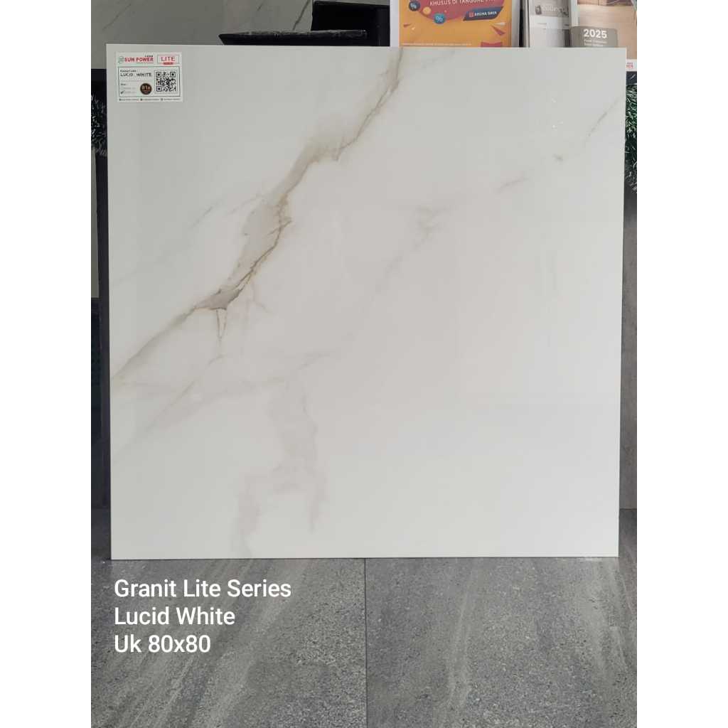 Granit Glossy Sun Power Lucid White Ukuran 80x80-Granit Glazed Polished-Granit Murah