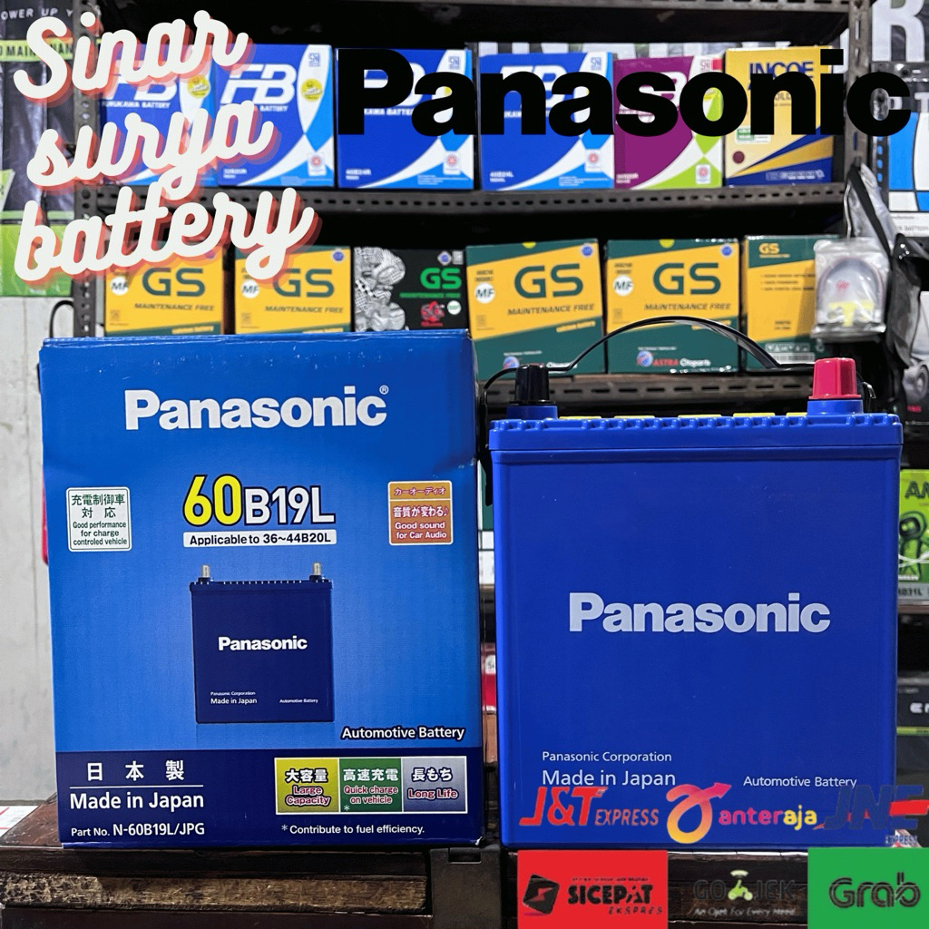 Aki Mobil Panasonic Import Original Made in japan 60B19L 12v 42Ampere bisa untuk mobil Raize,Brio,Ja