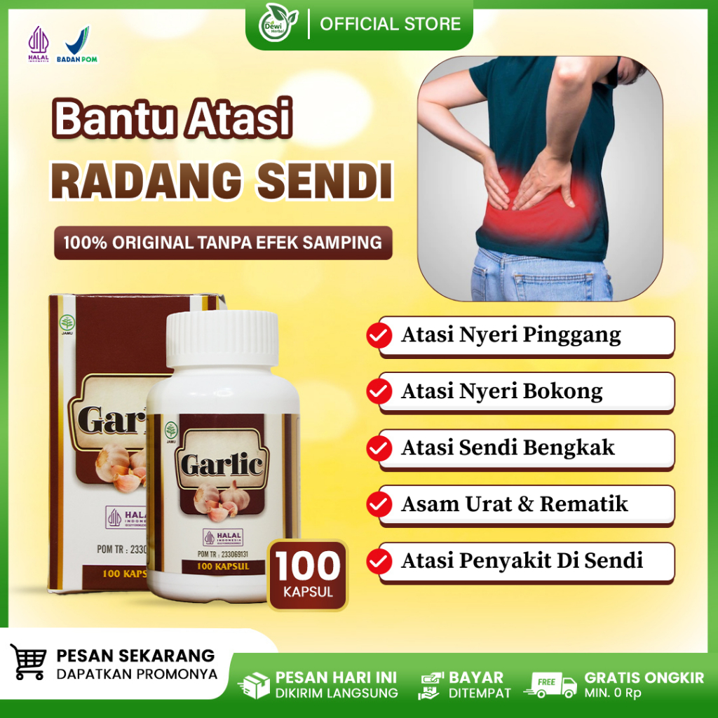 Obat Radang Sendi, Asam Urat, Rematik, Nyeri Pinggang, Nyeri Bokong, Sendi Bengkak Dengan Garlic Baw