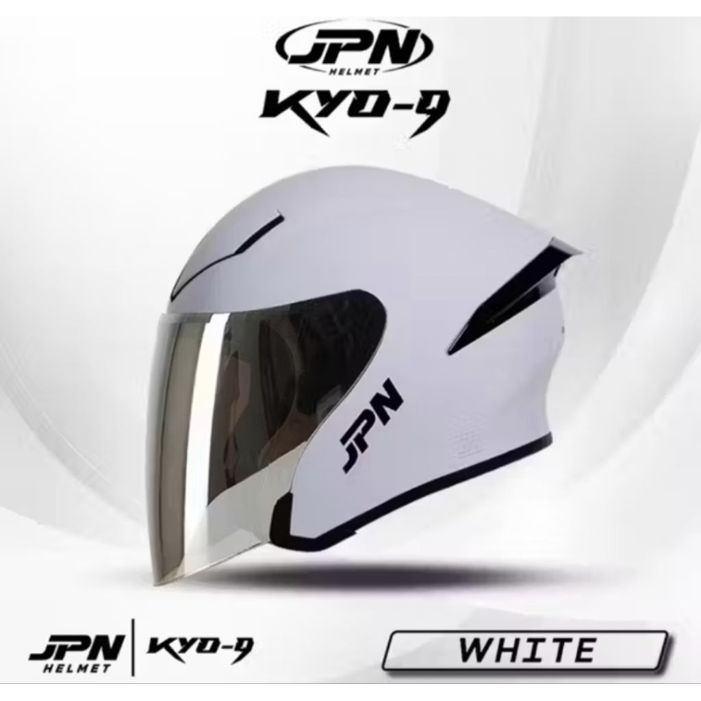 HELM JPN KYO-9 WARNA PUTIH GLOSY ORIGINAL 100%ORI