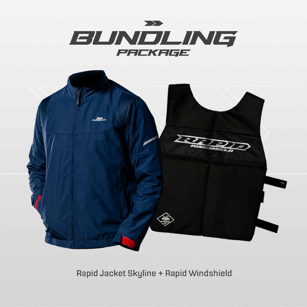 Paket Bundling - Jaket Skyline + Windshield  - Rapid Jacket