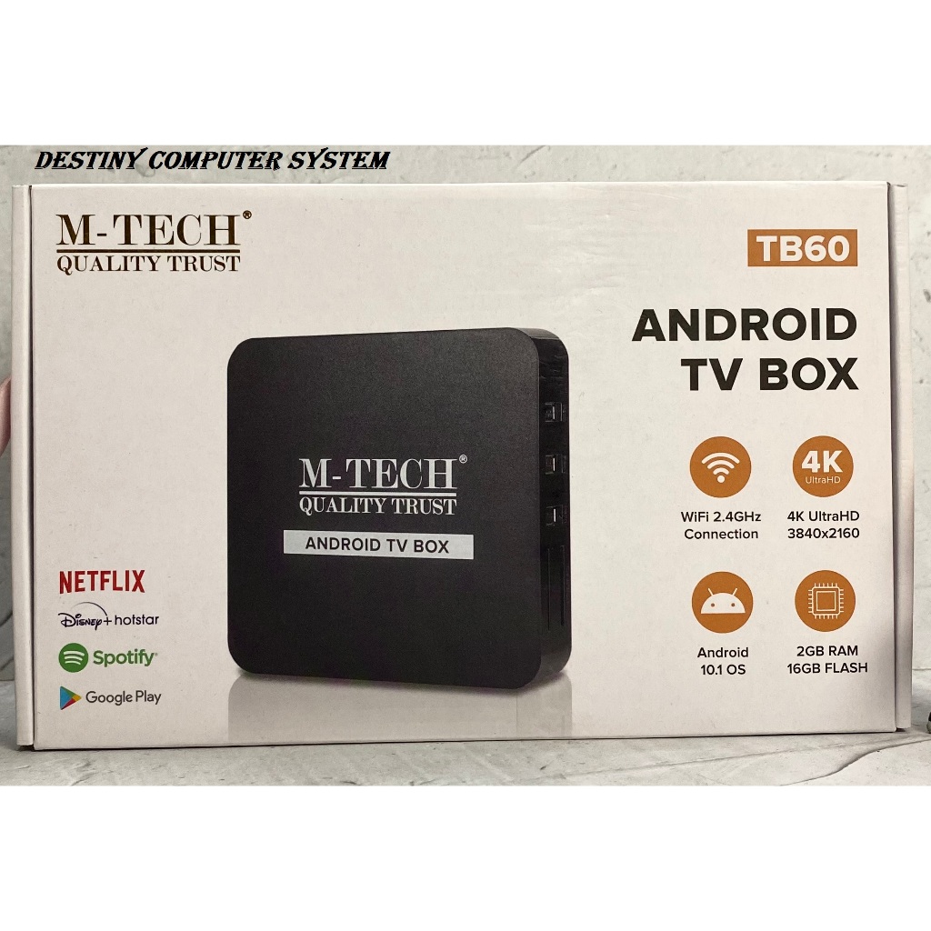 Android TV Box Mtech TB60 4K 2GB Ram 16GB Memory