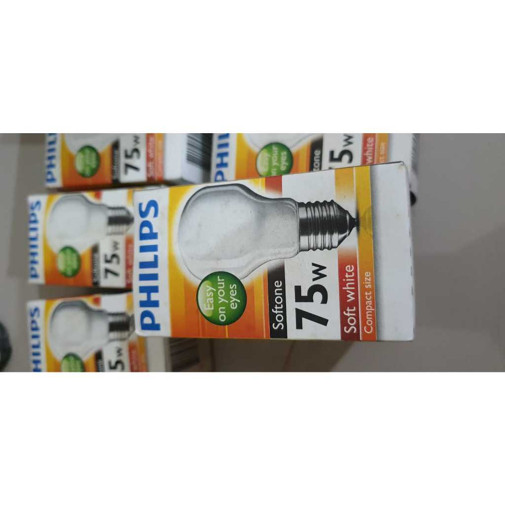 LAMPU PHILIPS SOFTONE 75 WATT BOHLAM PHILIPS SOFTONE 75 WATT CAHAYA KUNING