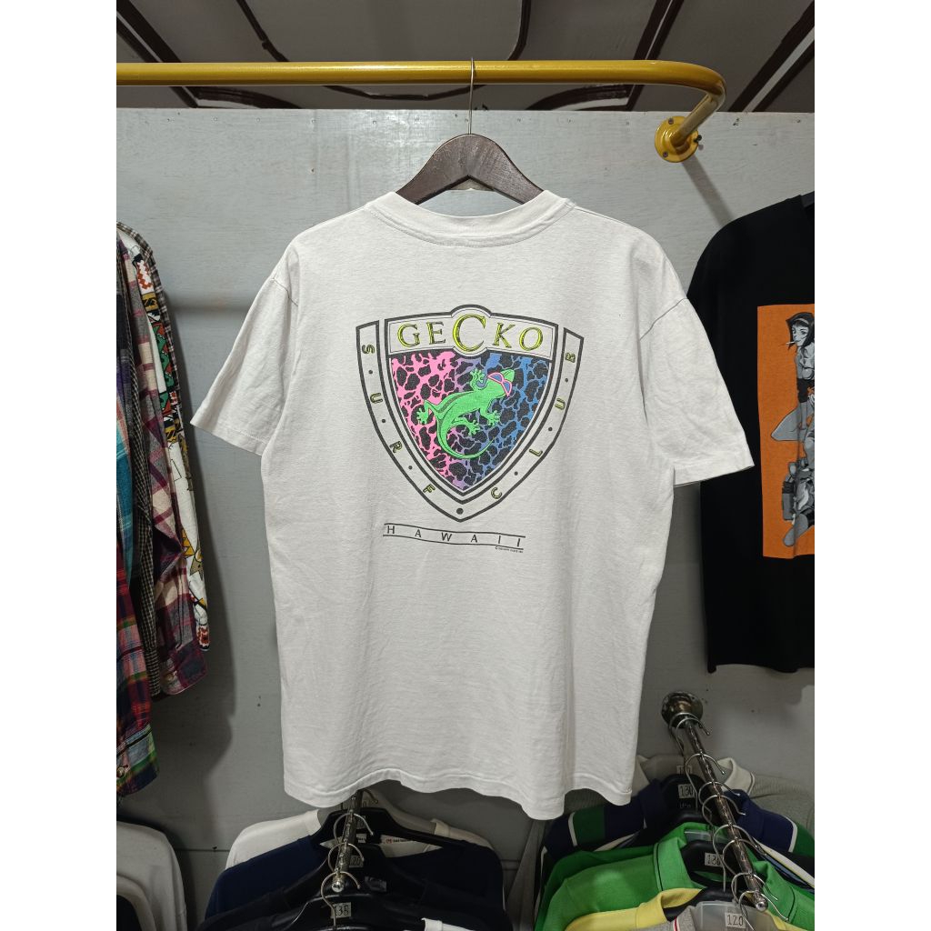 Kaos vintage art gecko hawaii 1989