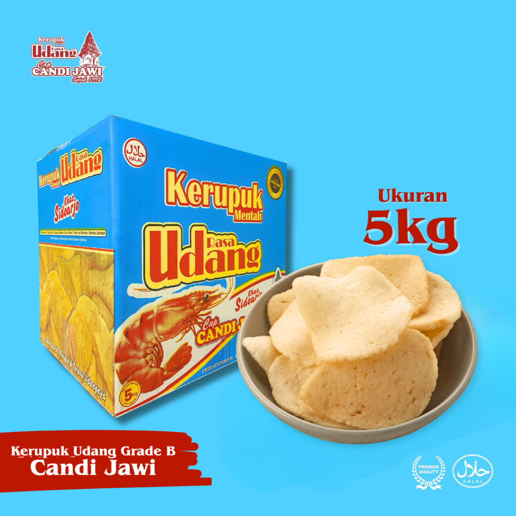 Kerupuk candi jawi  GRADE B  250gr 1kg 5kg kerupuk udang  sidoarjo