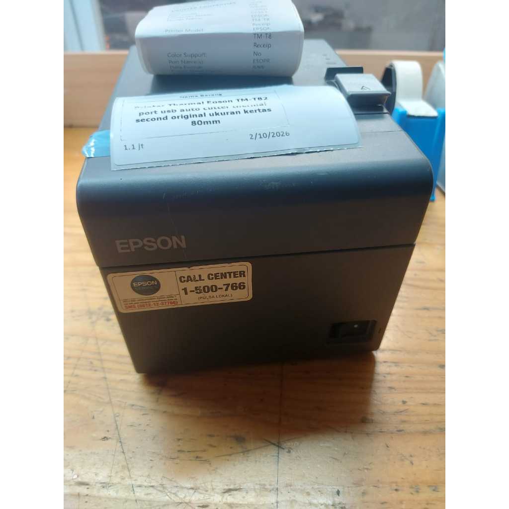Printer Thermal Epson TM-T82 port usb auto cutter thermal second original ukuran kertas 80mm