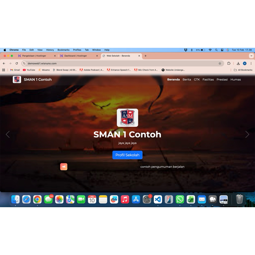 Source Code Web Profil Sekolah lengkap CMS