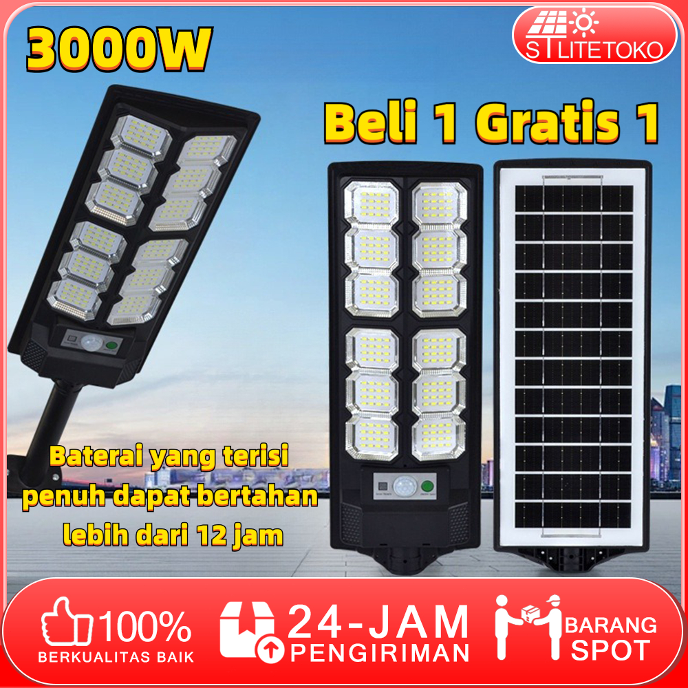 "Baterai yang terisi penuh dapat bertahan lebih dari 12 jam" 3000W lampu jalan tenaga surya dapat di
