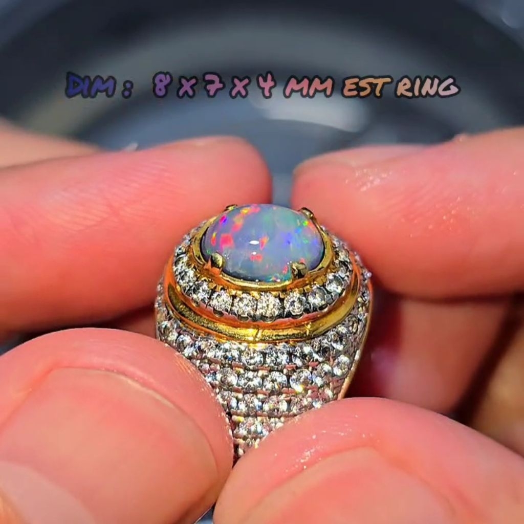 Kalimaya Banten Milky Kristal Jarong Super Ring Perak MicroSetting HandMade