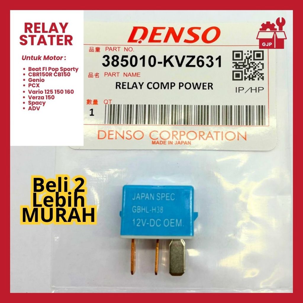 Relay Comp Stater 385010-KVZ631 Relay Stater KAKI 4 Beat Fi Vario 125 150 Scoopy Esp CB CBR 150R PCX