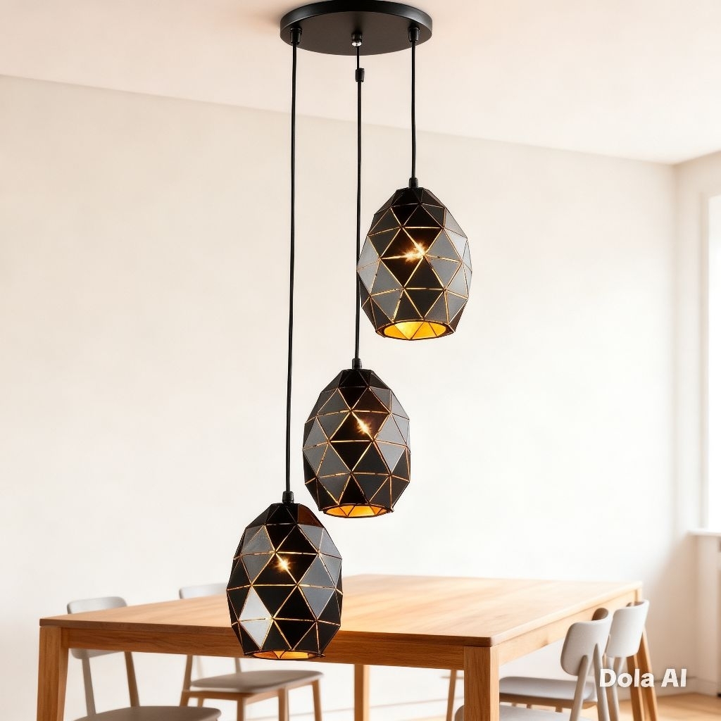 LAMPU GANTUNG HIAS MINIMALIS VINTAGE MEJA MAKAN 3 LAMPU ELEGAN