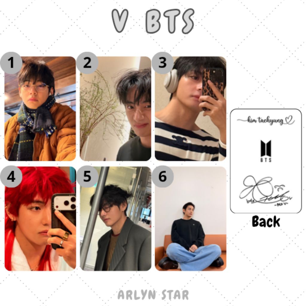 [FREE GIFT] PHOTOCARD UNOFFICIAL || BTS || V KIM TAEHYUNG BANGTAN SONYEONDAN TERBARU POLAROID PC FOT