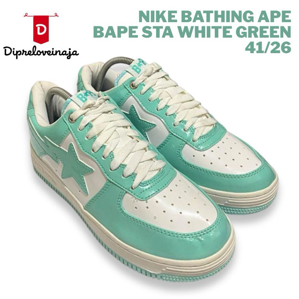 NIKE BATHING APE BAPE STA WHITE GREEN PRELOVED DPLA0371