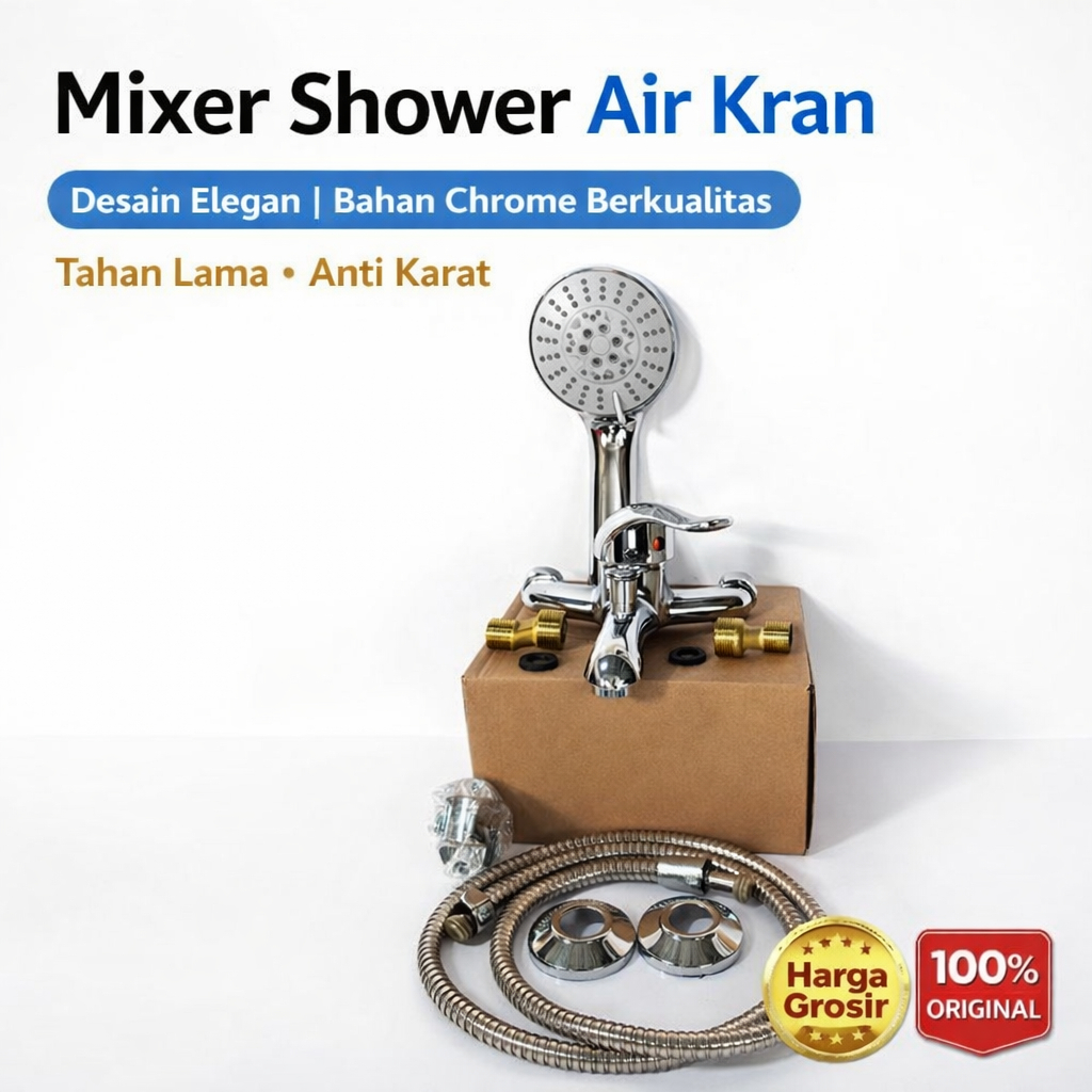 (1set) Kran Bathub Mixer Panas Dingin + Shower Lengkap