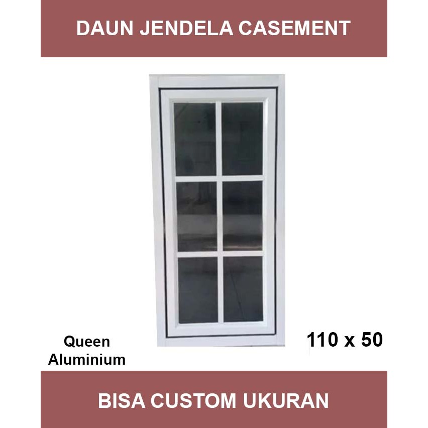 Daun Jendela 9055 Aluminium 110 x 50 | Bisa Custom Ukuran (DAUN JENDELA SAJA 9055)