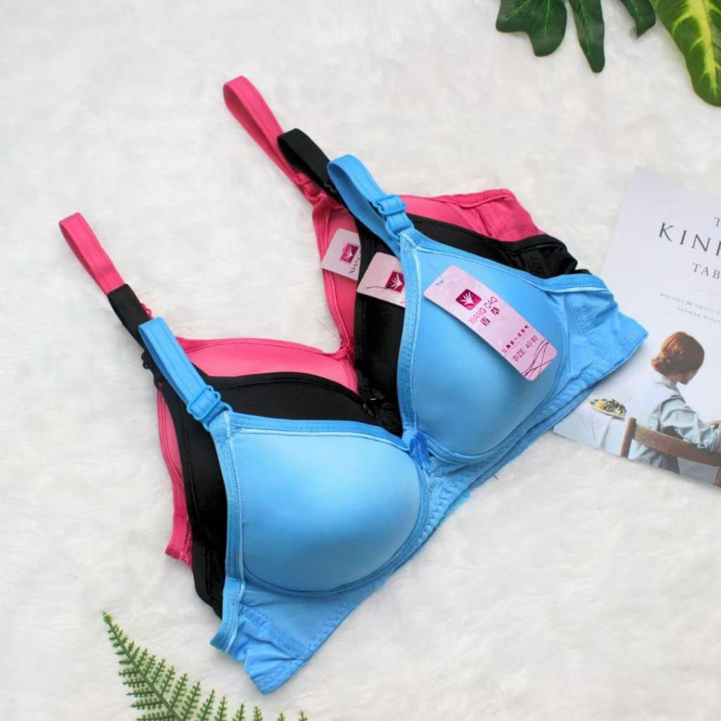 12 Pcs Bra Wanita Tanpa Kawat, Nyaman busa tebal bahan katun lembut