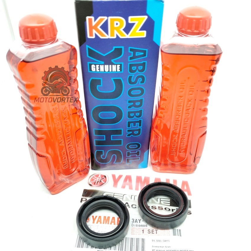 Paket Oli Shock + Seal Shock Depan Motor Bebek & Matic Yamaha – Murah – 1 box isi 2 botol