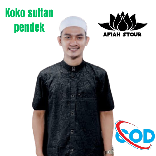 Baju Koko Sultan Embos Pria Dewasa Navy XXL PREMIUM