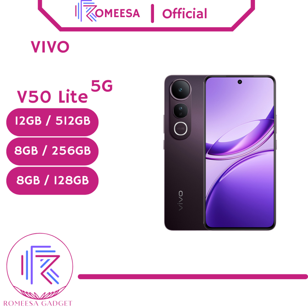 VIVO V50 Lite 5G 12/512GB I 8/256GB I 8/128GB RAM 8GB INTERNAL 256GB 128GB GARANSI RESMI IMEI TERDAF