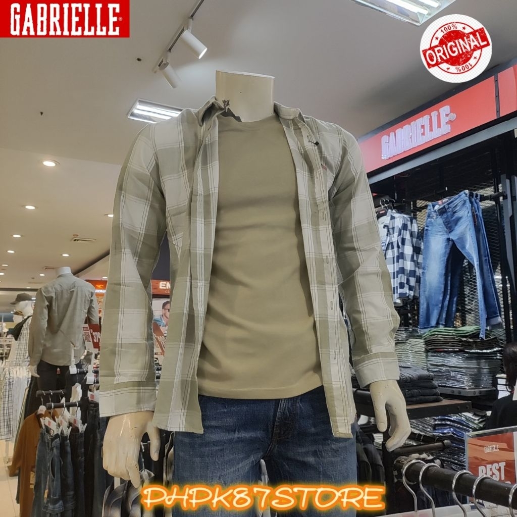 KEMEJA PANJANG PRIA ORIGINAL MEREK GABRIELLE