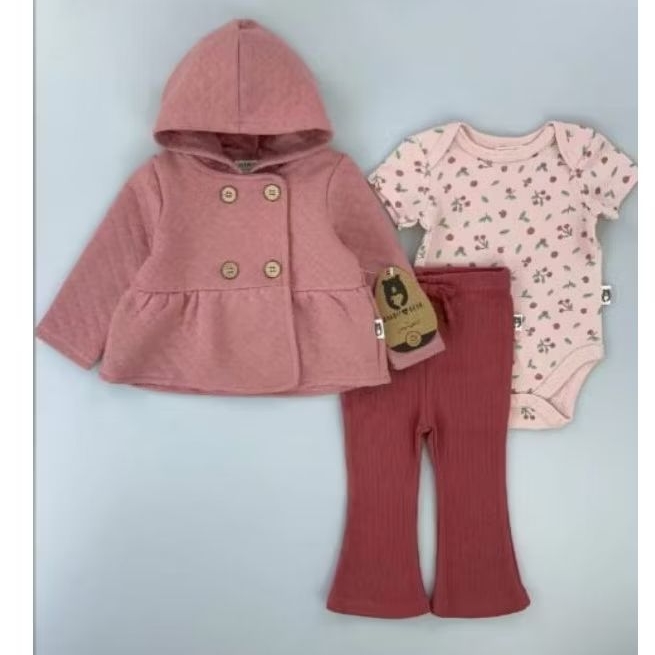 READY & SALE Size 3m  Rabbit and Bear ~ Set 3in1 (Jacket+Celana+Jumper) #Kado Bayi#