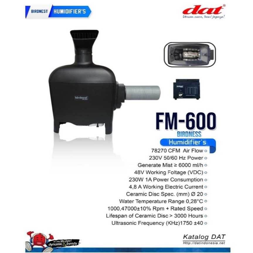 MESIN KABUT WALET DAT BIRDNEST FM 600 MAX Mesin Embun UAP Humidifier Walet - Default Sistem warna