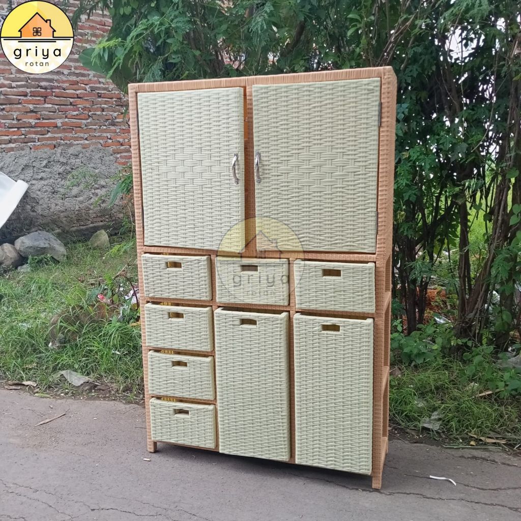 Lemari Pakaian Rotan Sintetis Box Loundry Rotan Sintetis