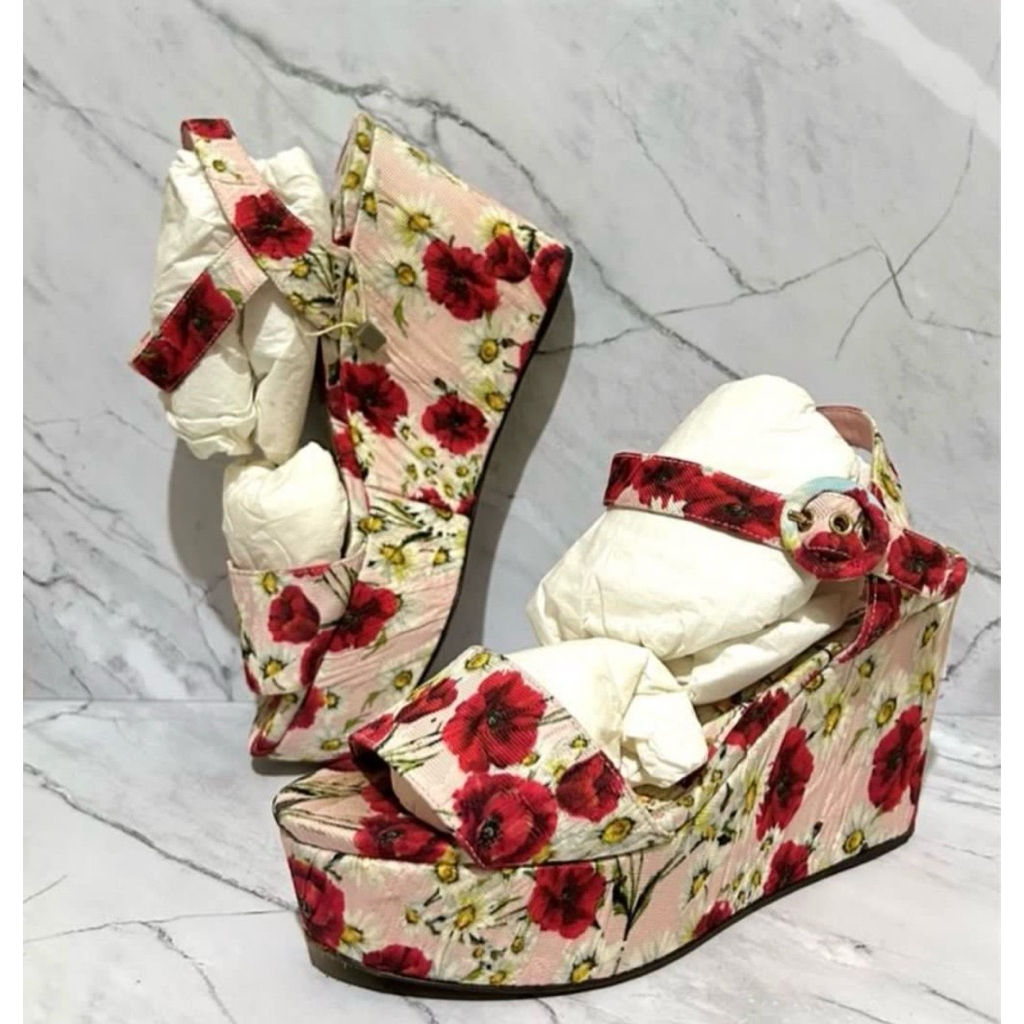PRELOVED DOLCE & GABBANA FLORAL WEDGES