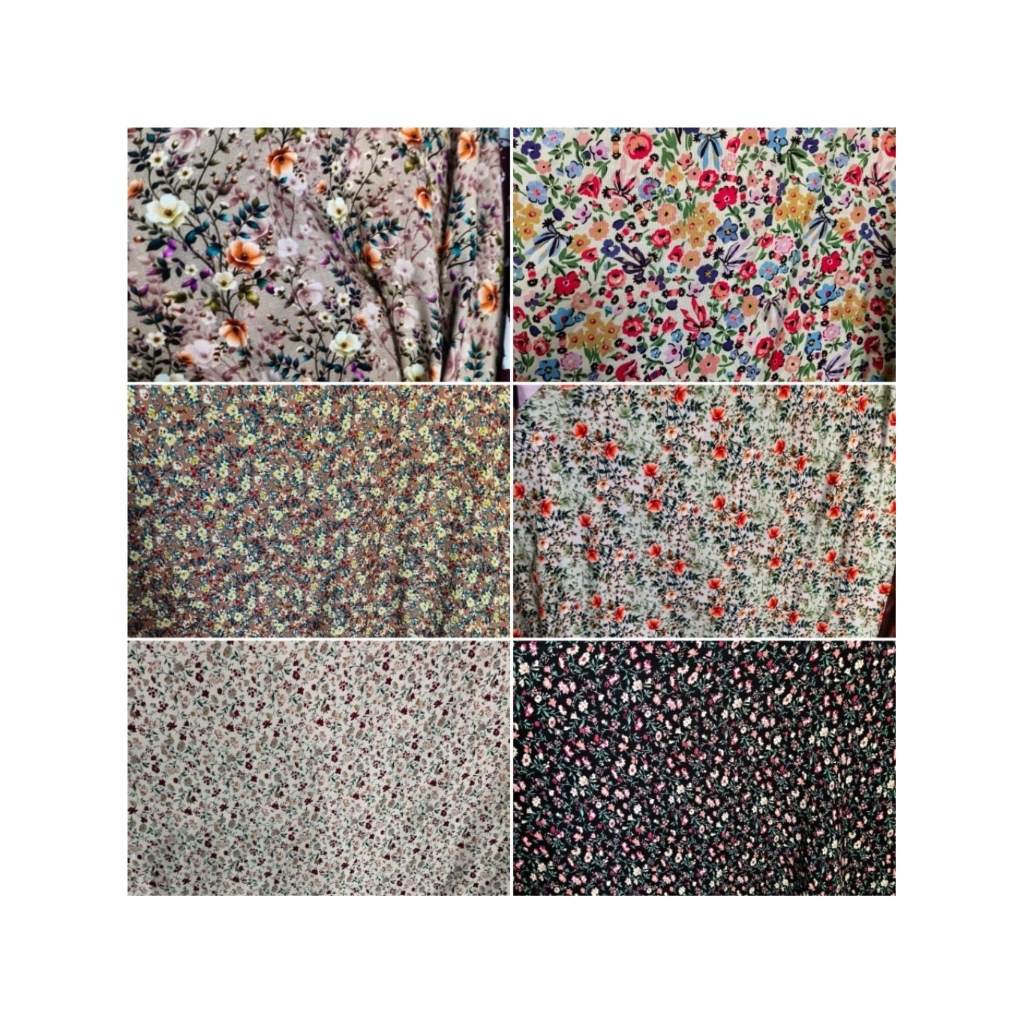 kain katun rayon premium - kain katun rayon viscose - kain rayon motif bunga - kain rayon motif best
