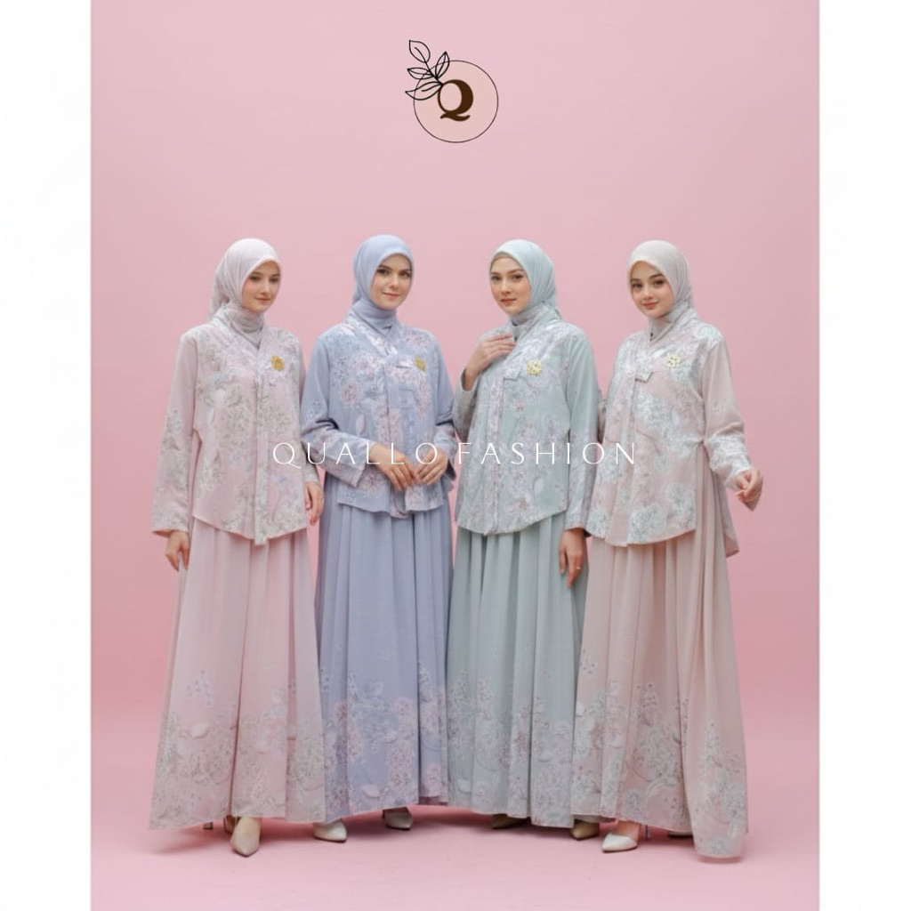 Quallo | (Free Hijab) Gamis Hanbok Korea Terbaru 2026 - Outfit Wanita Cantik Dan Kekinian - Gamis Te