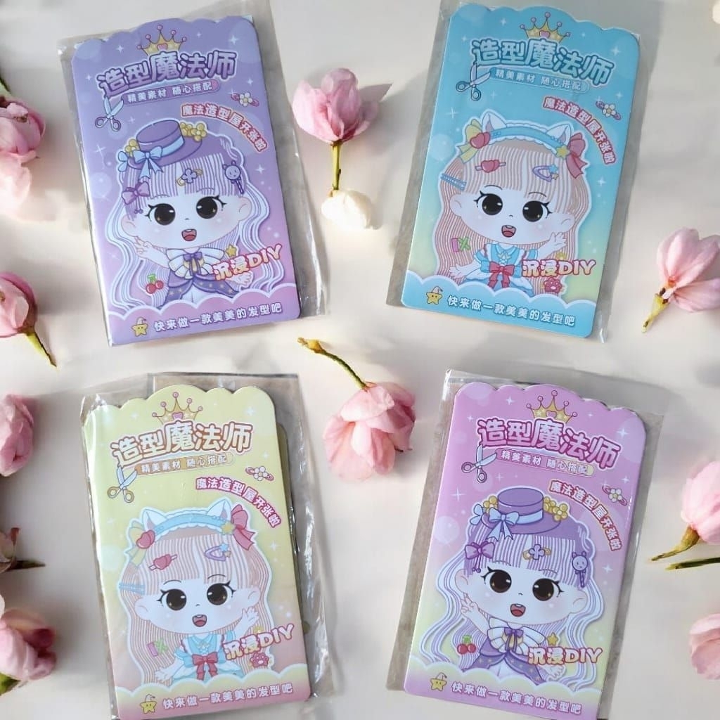 Mainan Diy Magic Hair/Mainan Salon Gunting Rambut/Mainan Boneka Kertas Potong Rambut Anak Perempuan