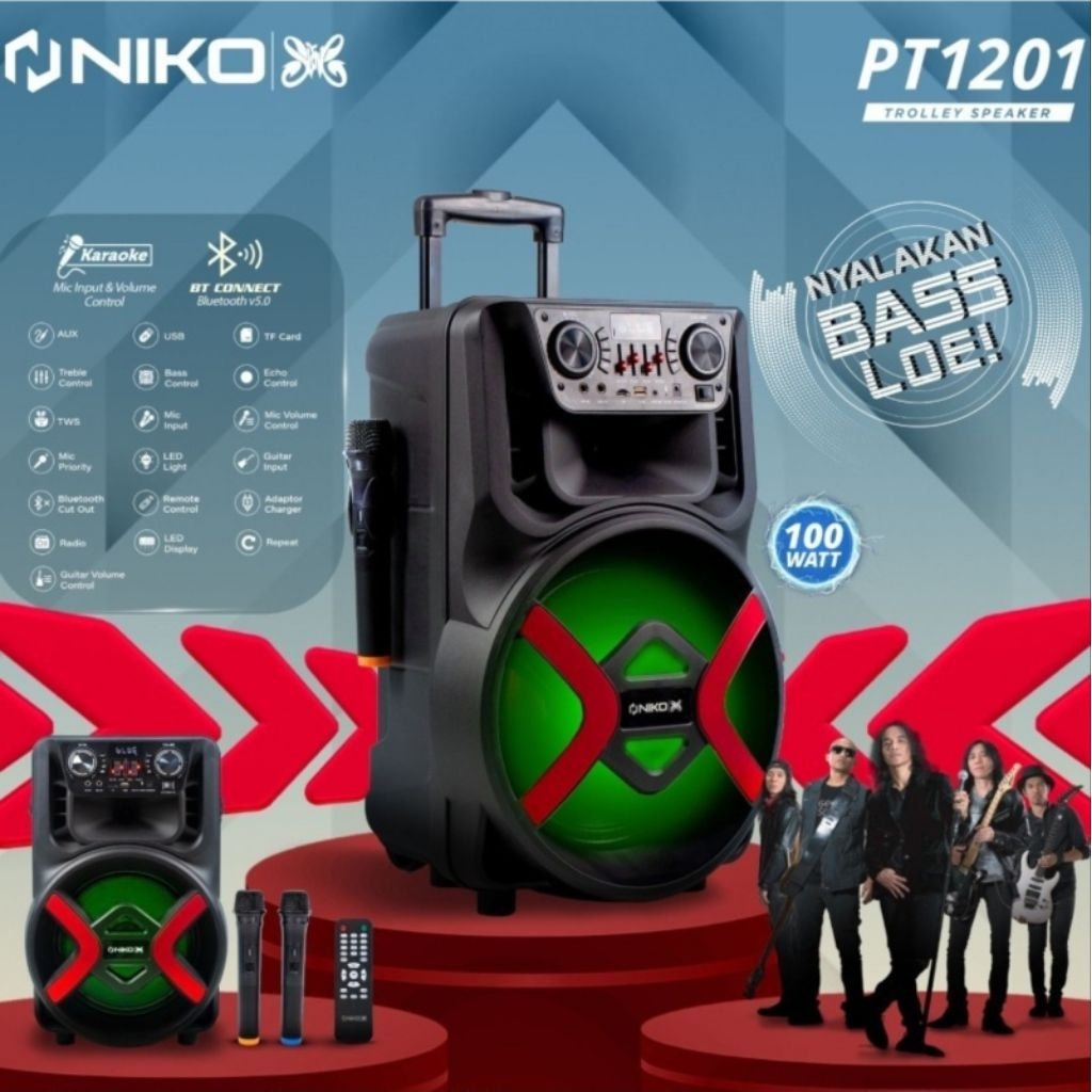 NIKO TROLEY SPEAKER PT-1201 / PT-1202 / PT-1501 / PT-1502 / PT-1503 / PT-1504 SPEAKER BASS