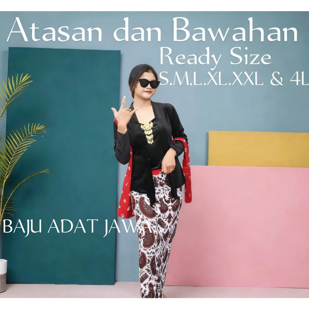 set atasan & bawahan kebaya bludru kutubaru