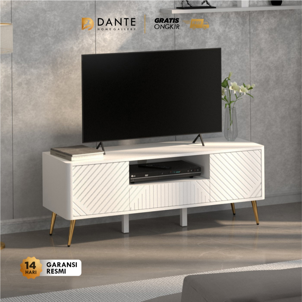 Dante Meja TV Aesthetic / Rak TV Putih Minimalis - D'ARTE RTV 120