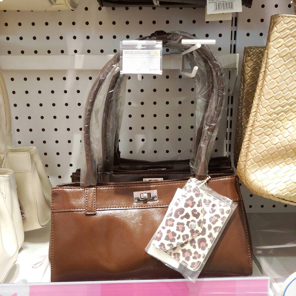 Tas Kopi Kulit Shoulder Bag Seri Gantungan Kunci Motif Macan Tutul Hand Bag Tas Jinjing