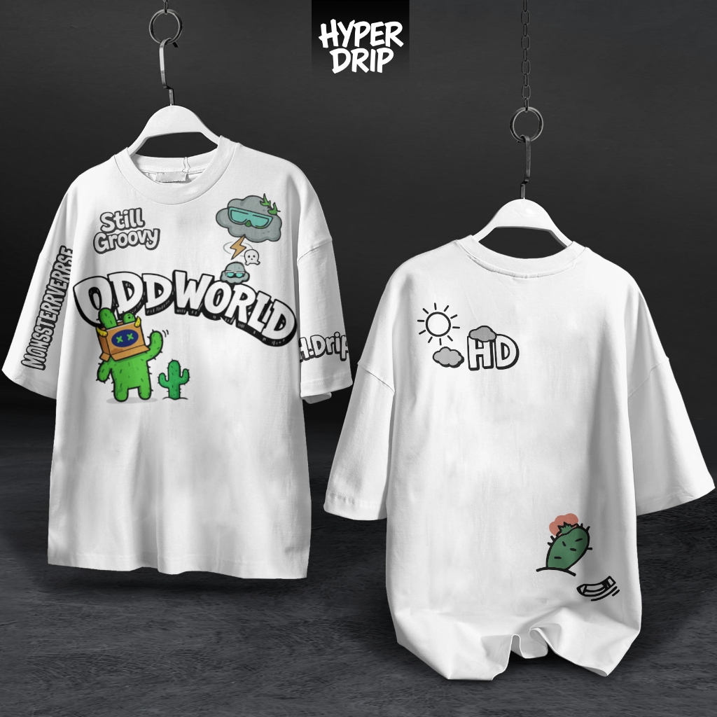 HYPERDRIP - OVERSIZE T-Shirt " CACTUS ODD " | Kaos Oversize Unisex | Cotton Combed 20s Tebal | Baju 