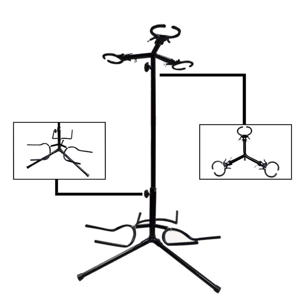 Stand Guitar Triple Stand Gitar Bass Elektrik Akustik DGS-280B Original