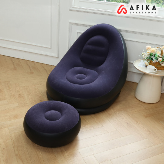 Sofa Malas Lazy Bean Bag Inflatable dengan Bantalan Kaki