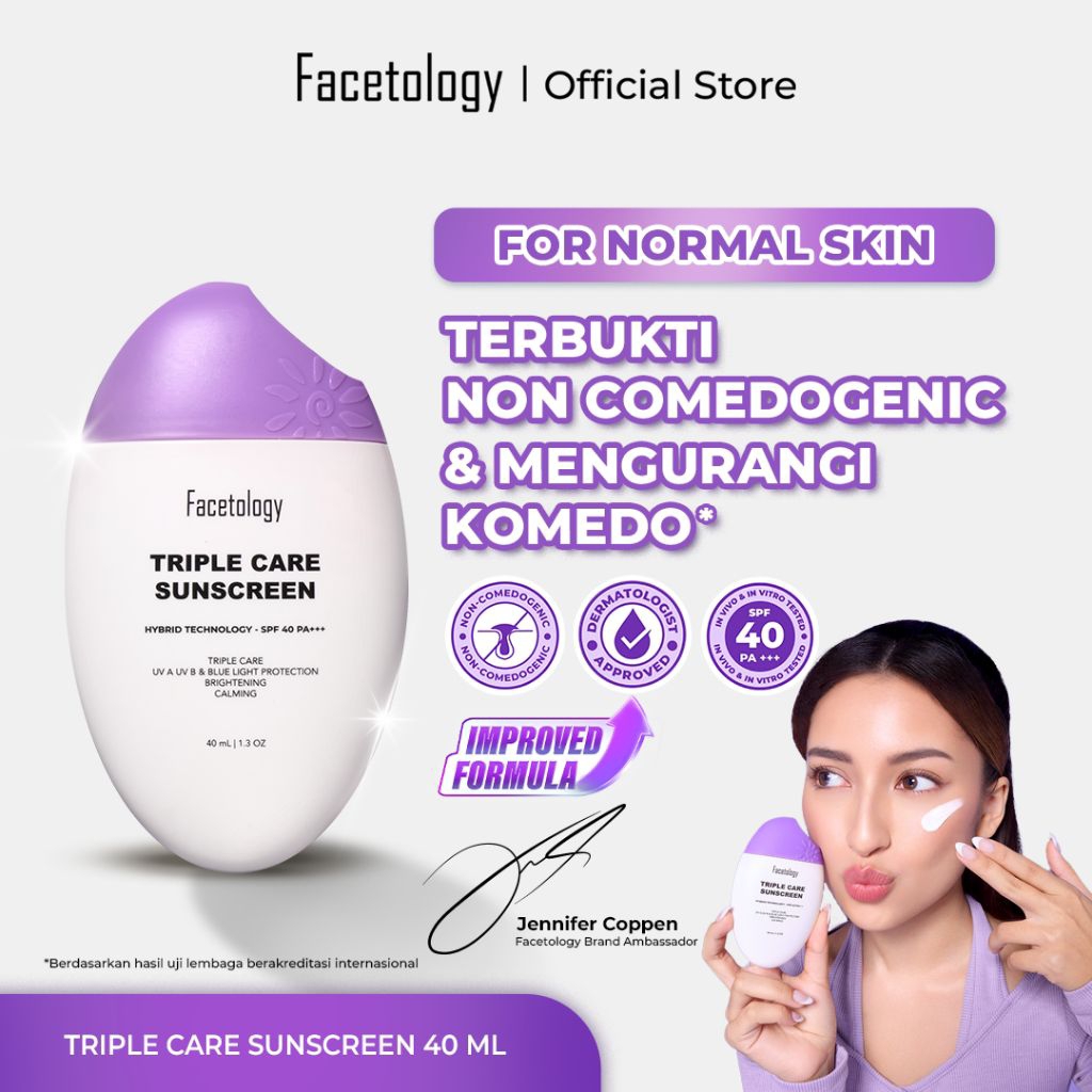 FACETOLOGY [NON COMEDOGENIC SUNSCREEN TESTED] TRIPLE CARE SUNSCREEN | MOODY BEAUTY STORE