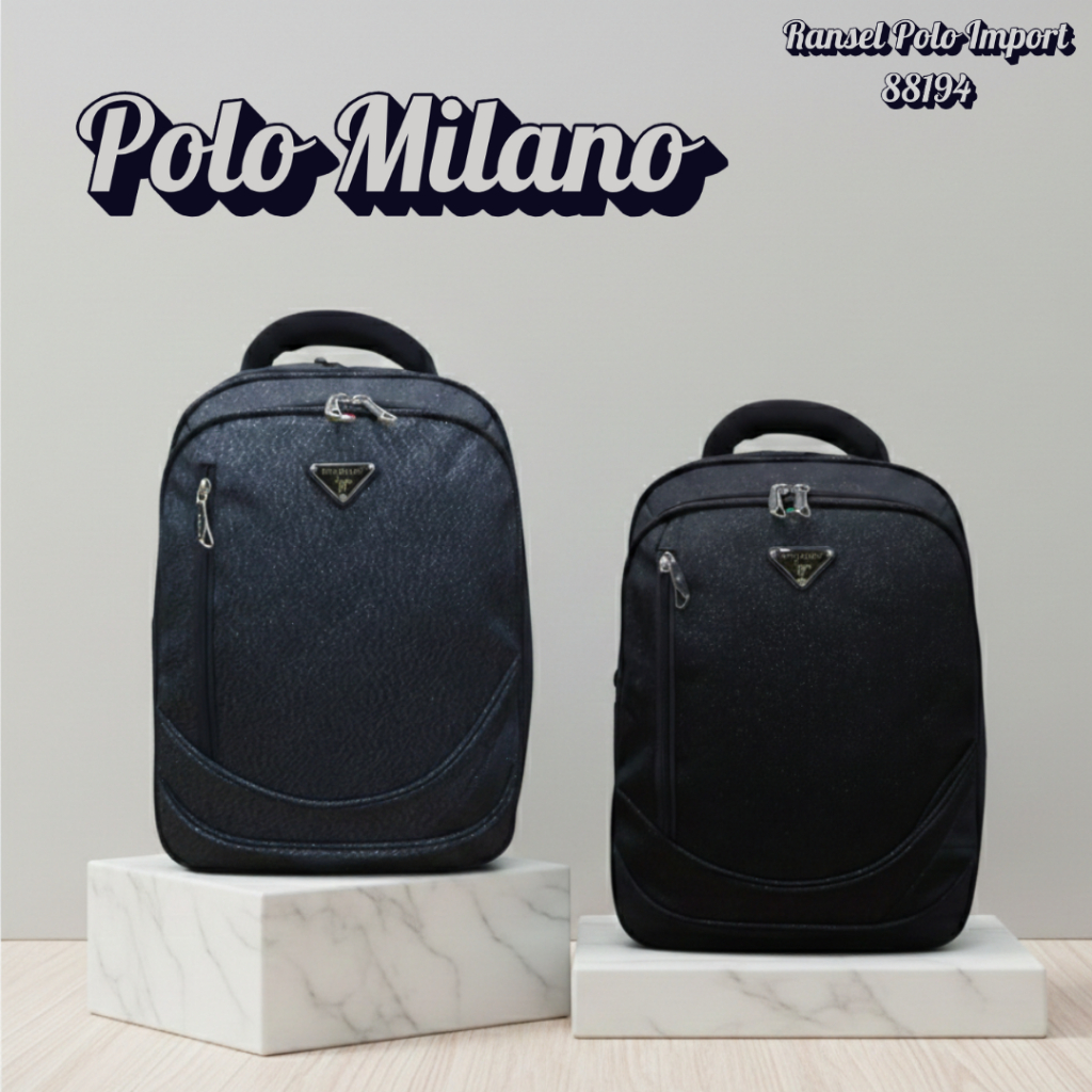 Tas Ransel Pria Import POLO MILANO 88194 18Inchi ORIGINAL Ransel Anti Air EXPANDEBLE
