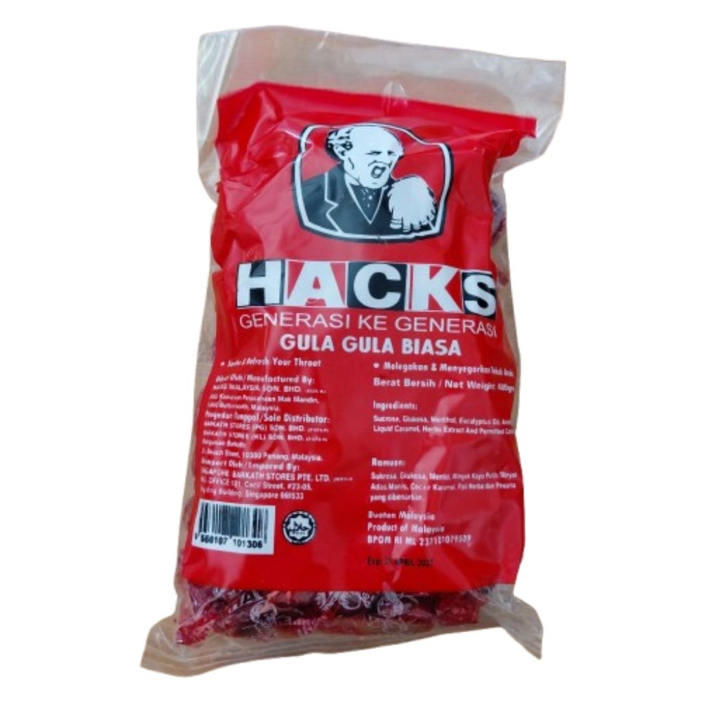 HACKS permen Malaysia 100% original kemasan 400g