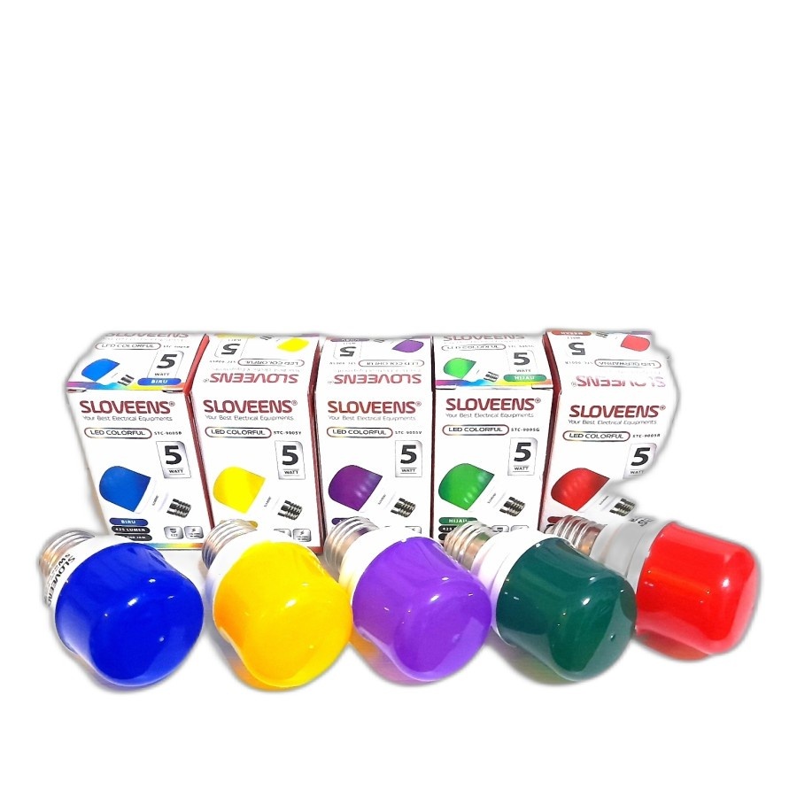 Slovens led bohlam lampu warna warni 5Watt