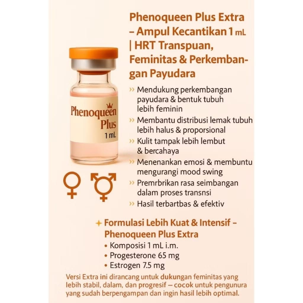 Phenoqueen Plus Ekstra Formula Pengganti Phenokinon HRTTranspuan, Feminitas, Bokong & Payudara