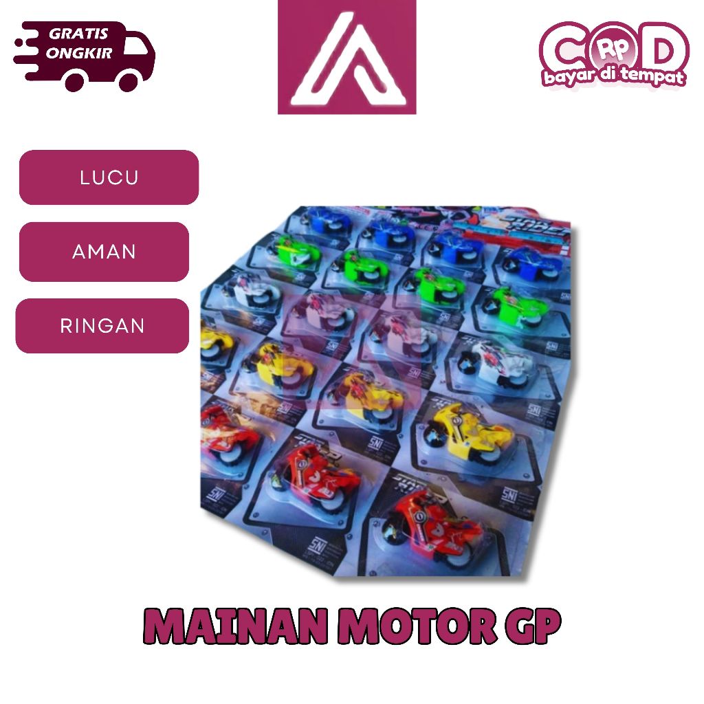 MAINAN ANAK MOTOR GP / MOTOR BALAP MINI ANAK PULL - BACK