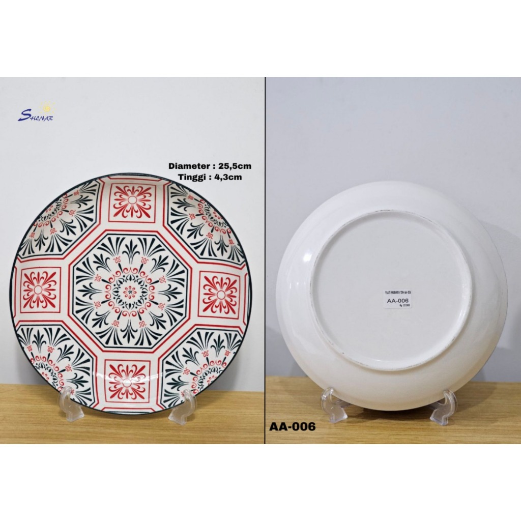 Piring Makan Keramik Motif Aesthetic / Piring Saji Keramik Cantik