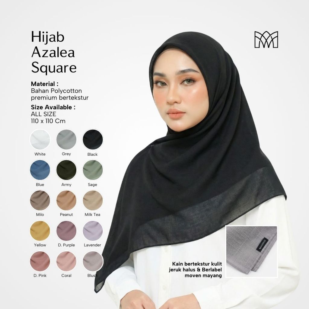 Mayang Collection - POLYCOTTON AZALEA | HIJAB JILBAB SQUARE SEGI EMPAT DAILY (J00099)