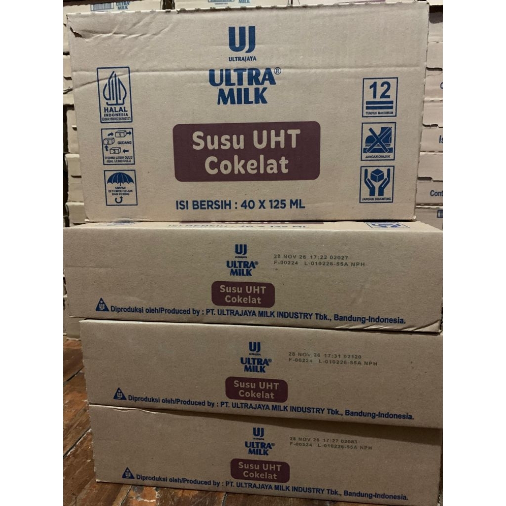 Susu UHT Ultra 1 Dus Isi 40 Botol 125ml Coklat
