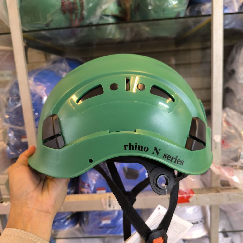 HELM SAFETY RHINO ABS N SERIES WARNA HIJAU - HELM SAFETY HELM CAVING - HELM CLIMBING HELM RAPTING - 