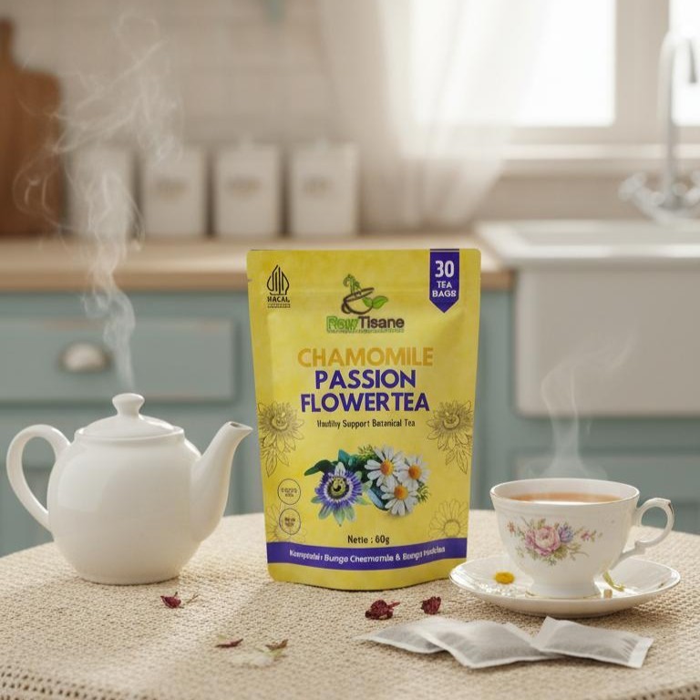 RAW TISANE Chamomile Passion Flower Tea : Chamomile Flower & Passion Flower Tea Isi 30 Tea Bag